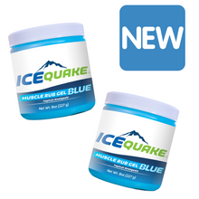 Load image into Gallery viewer, 2-pak IceQuake Muscle Rub Gel 8 oz tub - fast acting relief at 7.99 per tub - 1.00 per oz.! Expires 11/26