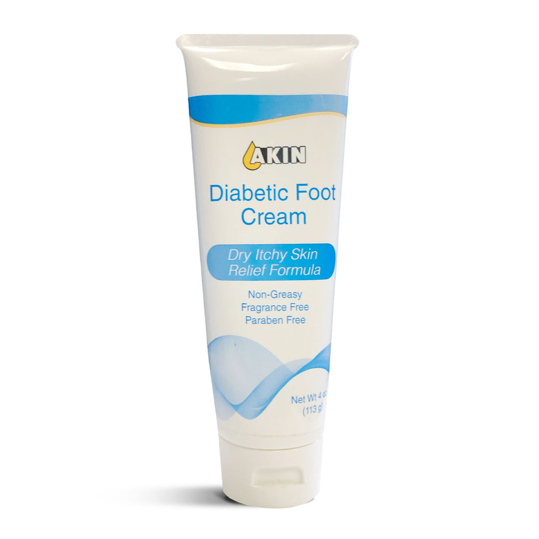 Akin Diabetic Foot Cream - 1 4-oz tube - $3.25 per oz. (17.7% off)  great for dry itchy skin - recommended for diabetic foot care - Expiration 2025!