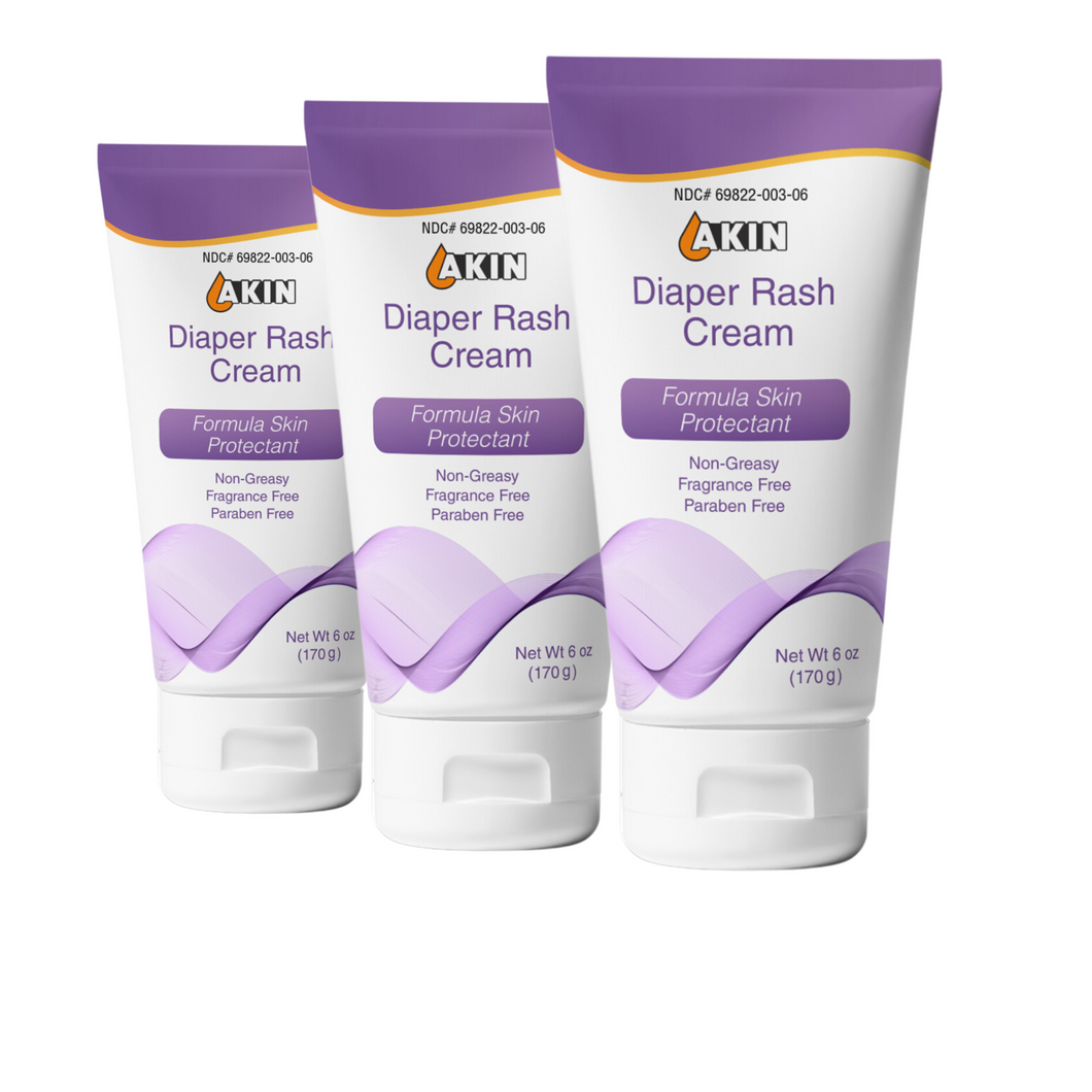 Akin Diaper Rash Cream 3-pack (3 6-oz. tubes) - (31% off!) 1.05 per oz. - Expiration 2025!