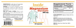 Single - Inside magnesium glycinate 400 mg capsules – sleep & relaxation support 90 ct - 10% off Expires 11/27