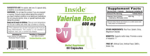 Single - Inside Valerian Root 600 mg capsules – herbal relaxation support 60 ct - 10% off Expires 11/27