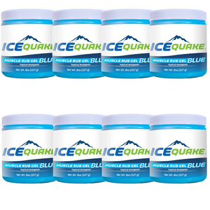 8-pak IceQuake Muscle Rub Gel 8 oz tub - fast acting relief at 4.74 per tub - .593 cents per oz. Expires 11/26