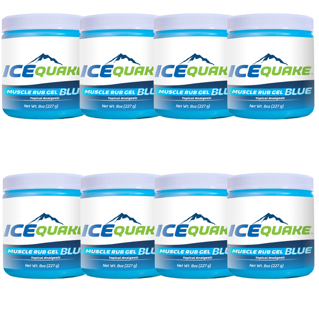 8-pak IceQuake Muscle Rub Gel 8 oz tub - fast acting relief at 4.74 per tub - .593 cents per oz. Expires 11/26