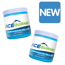 Load image into Gallery viewer, 2-pak IceQuake Muscle Rub Gel 8 oz tub - fast acting relief at 7.99 per tub - 1.00 per oz.! Expires 11/26
