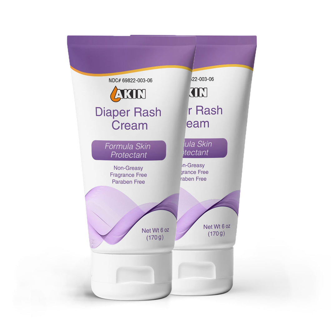 Akin Diaper Rash Cream 2-pack (6 oz tubes)