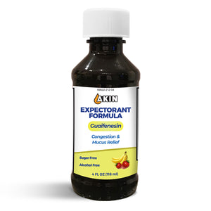 Akin Expectorant Formula with Guaifenesin (Strawberry-Banana) 4 pack (4 oz bottles)