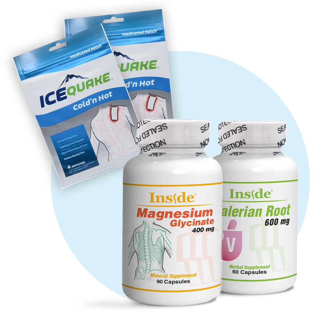BONUS BUY - 50% off when you buy Inside Magnesium Glycinate + Inside Valerian Root and get two free IceQuake Patches ($7.84 value) While supplies last.