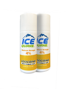 Ice Quake Roll-On Pain Reliever 2 Pack (Max Strength 4% Lidocaine)