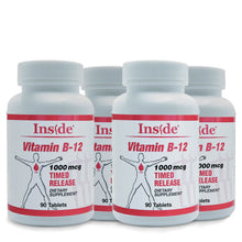 Load image into Gallery viewer, 4-pak Inside B-12 Time Release 1000 mcg Tablets - Long lasting energy! 20% Off!

