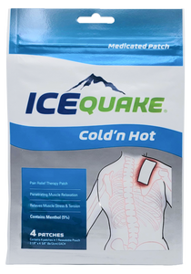 IceQuake Cold 'n Hot Topical Analgesic Patches (2 Pack) 4 patches per pack Expiration 2025