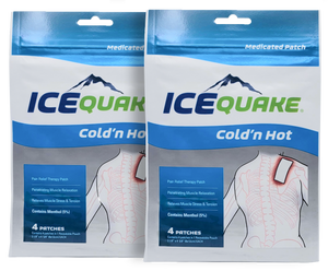 IceQuake Cold 'n Hot Topical Analgesic Patches (2 Pack) 4 patches per pack $1.50 each! Expiration 2025