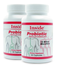 Load image into Gallery viewer, Inside Pharma-Grade Probiotic Bacillus Coagulans Capsules (2 pack) No refrigeration required - 60 Capsules (27% off) 21.6 cents per Capsule!  Buy more and save....see our 4-pack!  Expiration 2025!
