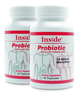 Inside Pharma-Grade Probiotic Bacillus Coagulans Capsules (2 pack) No refrigeration required - 60 Capsules (27% off) 21.6 cents per Capsule!  Buy more and save....see our 4-pack!  Expiration 2025!