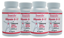 Load image into Gallery viewer, 4-pak Inside B-12 Time Release 1000 mcg Tablets - Long lasting energy! 20% Off!
